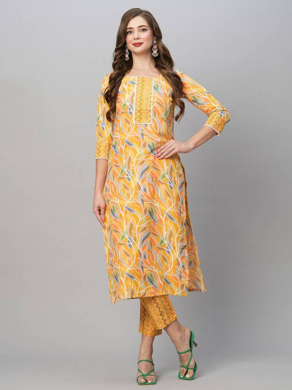 Printed Kurti and Pant Cotton Set