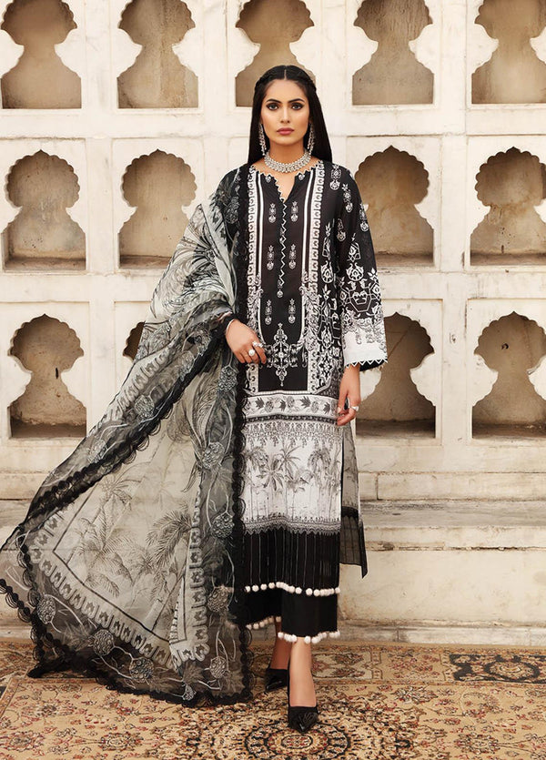 Women’s Premium Quality Black & White Printed Kurti Set with Dupatta – Vastrika