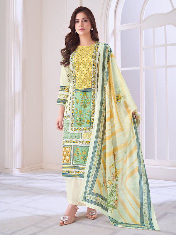 LEMON YELLOW silk blend Suit Set with Elegant Handwork